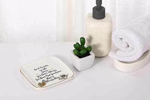 Scwhousi Ring Dish Jewelry Tray for Friend Mom Sister Maid of Honor,Birthday Mother's Day Christmas Gifts