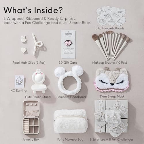 HAPPY LOLLI Birthday Gift for Tween & Teen Girls – 8 Wrapped Gifts with Empowering Tasks – Perfect for Christmas & Birthdays