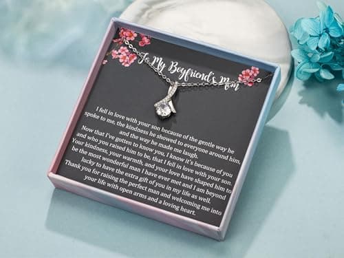 NOREGRET Gift to My Boyfriends Mom Necklace 925 Sterling Silver Necklace Gifts for Boyfriends Mom Mothers Day Gift Birthday Gifts