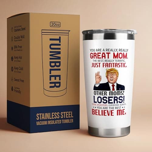 Gifts for Mom from Daughter Son - Christmas Gifts for Mom Wife - Birthday, Christmas, Valentines Day Gift for Moms - Gift for Mama, Moms, Mother - 20 Oz Stainless Steel White Tumbler