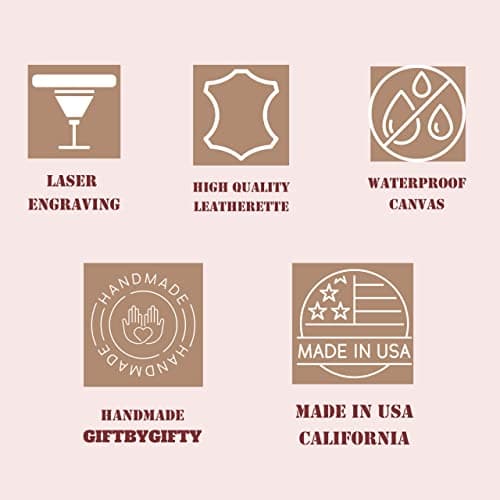 GIFTBYGIFTY Toiletry Bag for Men Personalized, Laser Engraved Initial & Name on Leather, Custom 4 Canvas Colors - Gift for Husband, Dad, Boy Friend, Handcrafted Travel Bag, Waterproof Shaving Dopp Kit