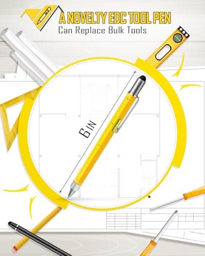 Gifts for Men Multitool Pen, Birthday Gifts for Dad Husband Him Adults, Father's Day Gifts from Daughter and Son, Cool Gadgets and Unique Gift Ideas for Construction Engineers, Woodworkers Carpenters