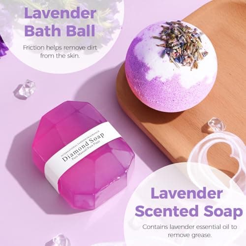 Birthday Gifts for Women, Self Care Gifts Get Well Soon Gifts,Lavender Spa Flannel Blanket Gift Set, Gift For Female Friend, Mom, Wife, Girlfriend, Sister, Teacher's Day Gift Her Birthday Gift