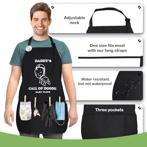 MUNIFICENCE APRON DADDY TO BE GAG GIFT, BABY SHOWER FUNNY ACTIVITY, GENDER REVEAL, NEW DADDY