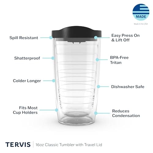 Tervis Fishing Lures Made in USA Double Walled Insulated Tumbler Travel Cup Keeps Drinks Cold & Hot, 16oz, Classic