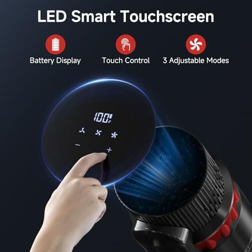 Cordless Vacuum Cleaner, 560W/48KPa/70Mins Vacuum Cleaners for Home,Self-Standing Stick Vacuum with Smart Touch Screen,Rechargeable Lightweight Vacuum for Pet Hair,Carpets, Hard Floors