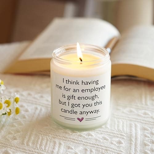 Afterprints Scented Candles - Boss Gifts for Women Men, Funny Birthday Gift for Best Boss Lady, Christmas Cool Gifts for Bosses Female- Lavender Natural Soy Wax Candle