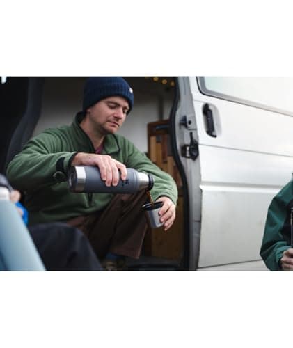 Stanley Classic Legendary Vacuum Bottle 20 oz | Wide Mouth with Leakproof Cup Lid | Keep Drinks Hot or Cold | Packable for Travel | Insulated Stainless Steel Thermos | BPA-Free | Hammertone Green