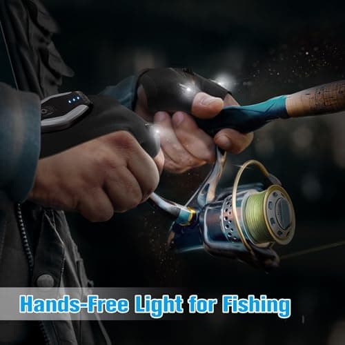 Stocking Stuffers Gifts for Men LED Flashlight Gloves, Mens Gifts for Christmas Anniversary Birthday Gifts for Men Dad Husband Him Husband, Camping Essentials Cool Gadgets Tools for Fishing Repairing