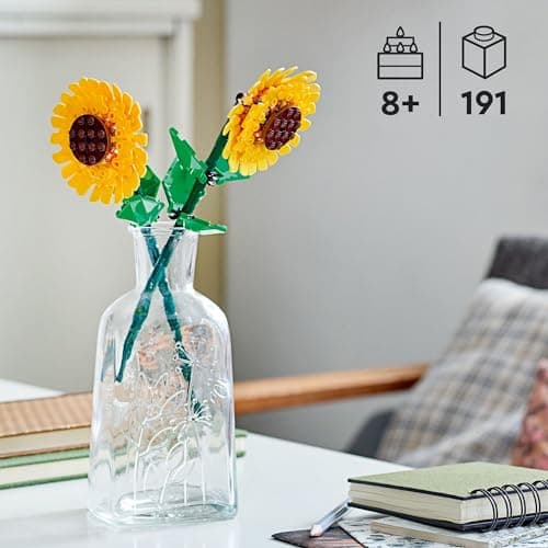 LEGO Sunflowers Building Toy for Kids, Girls and Boys Ages 8+ - Artificial Sunflowers for Home Decor and Display - Birthday Gift Idea for Lovers of Plants & Flowers - 40524