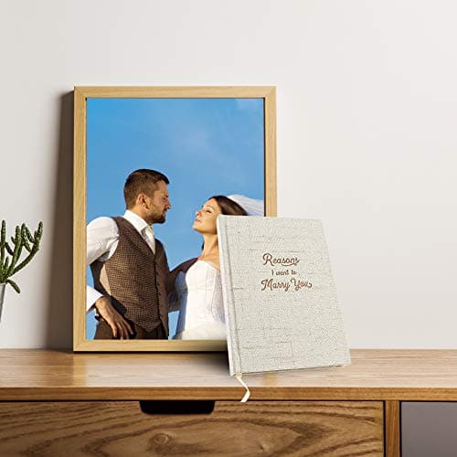 Reasons I Want to Marry You Wedding Gift Notebook - Write Love Letters To and From Bride & Groom - Linen Hardcover Letterpress and Embossed Journal for Proposal, Engagement, Anniversary, Fiance Gifts