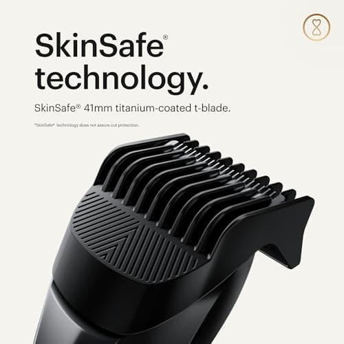 MANSCAPED MANSCAPED® The Beard Hedger® Premium Men's Beard Trimmer, 20 Length Adjustable Blade Wheel, Stainless Steel T-Blade for Precision Facial Hair Trimming, Cordless Waterproof Wet/Dry Clipper