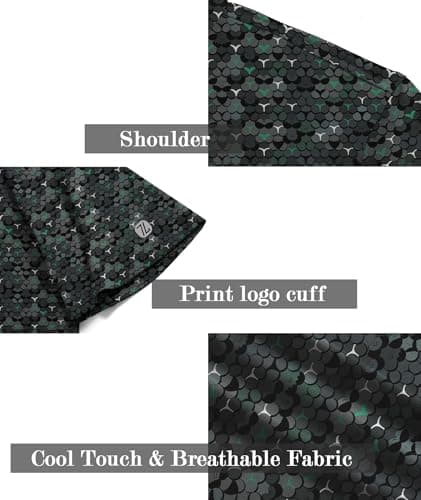 ZITY Men's Golf Shirts Short Sleeve Moisture Wicking Performance Print Patterns Casual Collared Golf Polo Shirt for Men