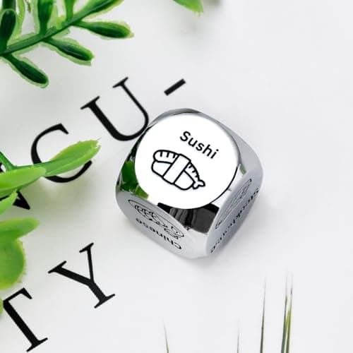 Stocking Stuffers for Men Women Adults: Steel Food Decision Dice Funny Gifts for Him Her Couple Girlfriend Boyfriend Husband Wife Christmas Anniversary Valentines Birthday Wedding Fathers Day