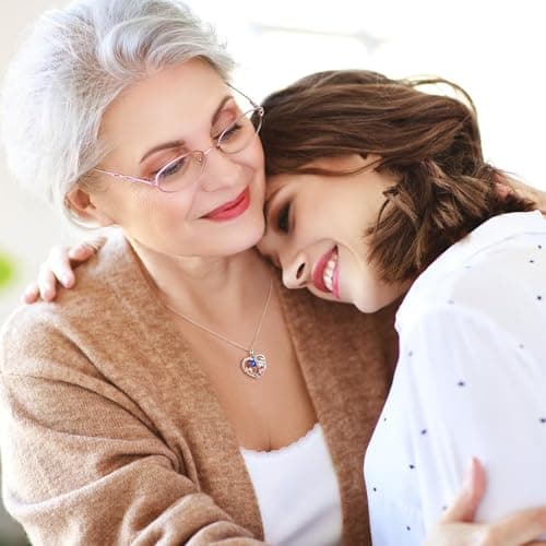 Iefil Christmas Gifts for Mom - 925 Sterling Silver Double Birthstone Necklace, First Mothers Day Gifts for New Mom Jewelry