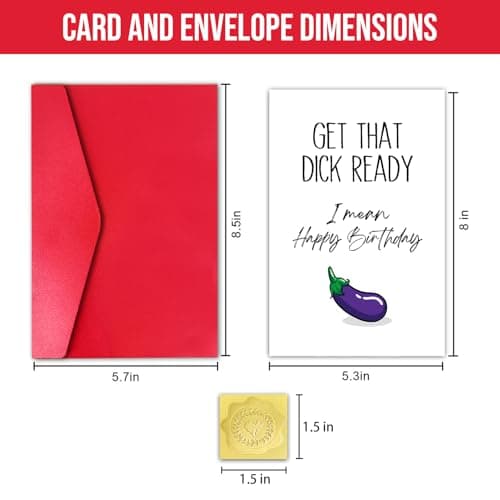 GYYsweetus Funny Birthday Card for Boyfriend Husband, Dirty Birthday Gift for Men, Get that Happy Birthday Card from Girlfriend Wife with Envelope and Sticker