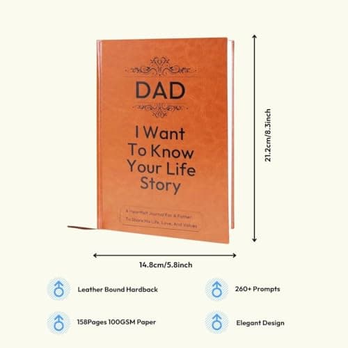 Mom And Dad I Want to Hear Your Life Story Journal (Hardcover). This Journal, Which Includes 250+ Prompt Questions, Is A Sentimental Fathers Day Gift For Dad Thanksgiving Day, Birthdays & Christmas.