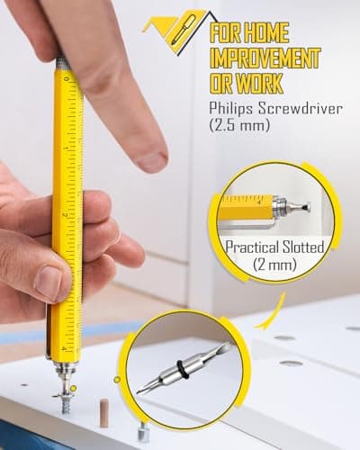 Gifts for Men Multitool Pen, Birthday Gifts for Dad Husband Him Adults, Father's Day Gifts from Daughter and Son, Cool Gadgets and Unique Gift Ideas for Construction Engineers, Woodworkers Carpenters