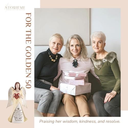50th Birthday Gifts for Her Women: Happy Birthday Gift for Friends Besites Sisters Daughter Mom 50 Year Old Woman Birthday Angel Figurine