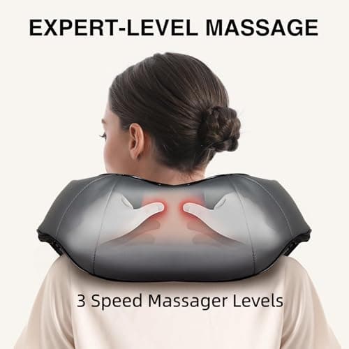 Nekteck Shiatsu Neck and Back Massager with Soothing Heat, Shoulder Massager for Pain Relief Deep Tissue, Electric 3D Kneading Massage Tools for Leg Body Muscle, Corded Power, Gifts for Him Her