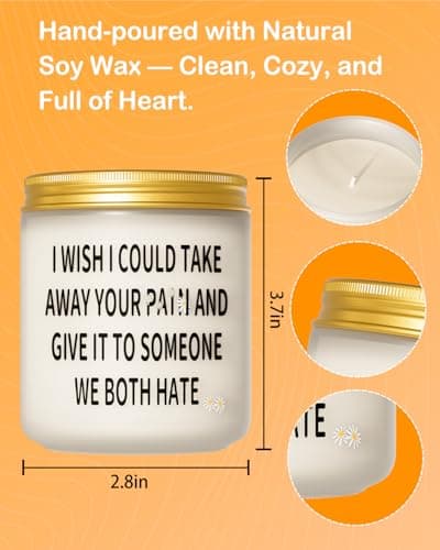 Get Well Soon Gifts for Women Men, Funny Present for Her Him After Surgery, Feel Better Candle Gift for Mom Sick Friends, Recovery, Sympathy, Cancer Comfort, Grieving, Divorce, Thinking of You Gift