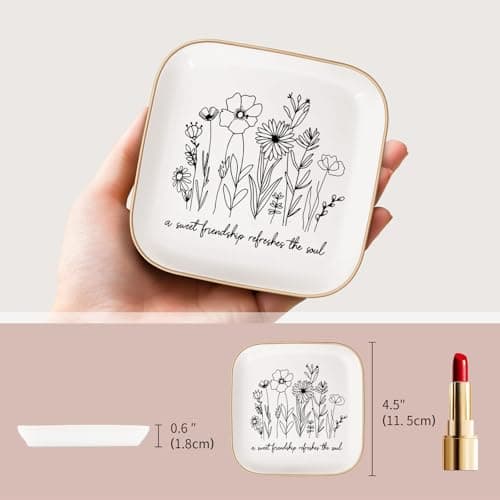 Christmas Gifts - A Sweet Friendship Refreshes The Soul - JewelryTray, Friendship Gifts for Women, Bible Verse Jewelry Dish, Christian Gifts Jewelry Dish, Best Friend Birthday Gifts for Women