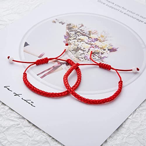 Desimtion Couples Bracelets Red String of Fate Matching Bracelets for Couples Gifts for Him and Her, Long Distance Relationship Gifts for Boyfriend or Girlfriend