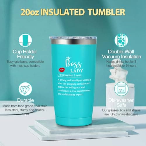 Boss Lady Gifts for Women, Bosses Day Gifts for Women, Best Boss Christmas Gift with Canvas Tote Bag, Funny Cool Box for Bosses Female, Office Leader Appreciation Gift for Birthday Boss's Day