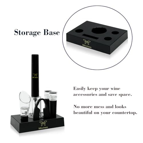Air Pressure Wine Bottle Opener with Foil Cutter, Wine Aerator Pourer, 2 Vacuum Wine Stoppers, Storage Base (6 PCS), Corkscrew Wine Opener, The Best Wine gifts for Wine Lovers