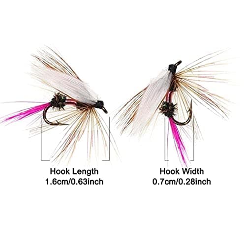 Handmade Fly Fishing Kit, 50/114 Pcs with Dry/Wet Flies, Streamers, Fly Assortment for Trout & Bass Fishing - 50 Pcs/Set, 6 Mixed Styles