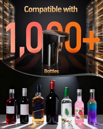 5-in-1 Electric Wine Decanter with Aerator,Digital Alcohol Bottle Dispenser Adjustable Dosing,Smart Whiskey Pourer, Liquor/Spirits Pump Automatic,Nice Gifts for Women Men Mom Dad Husband Boss(Black)