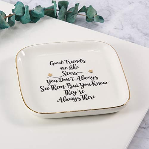 Scwhousi Ring Dish Jewelry Tray for Friend Mom Sister Maid of Honor,Birthday Mother's Day Christmas Gifts