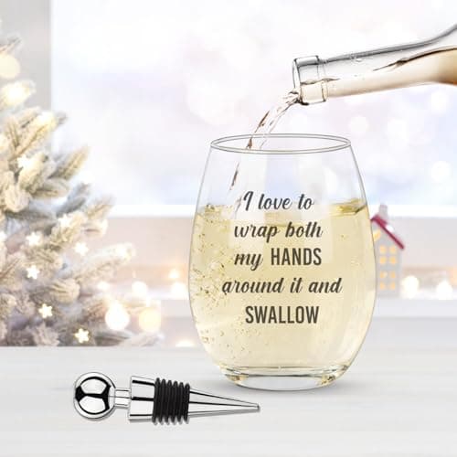 Funny Wine Glasses For Women, Best White Elephant Gifts 2025, Gag Gift For Women, Gifts For Wine Lovers, Birthday Present For Adults Her Men, Frined, Funny Gift For Men Coworker, Boss, Employee