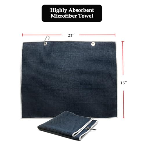 Golf Essentials Kit | Must Have Golf Accessories - Golf Water Brush, Golf Towel, Golf Club Brush, Golf Ball Marker, Divot Repair Tool, Golf Ball & Golf Tee Holder, Golf Gifts for Men