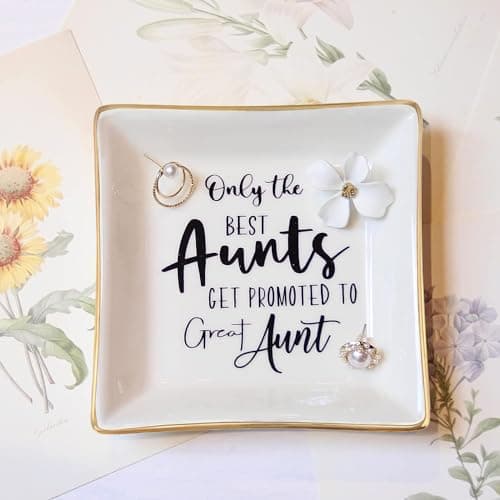 Aunt Gifts: Trinket Dish Ring Holder for Aunts' Christmas, Birthdays, Mother's Day, Valentine's Day, Thanksgiving, Xmas, Weddings