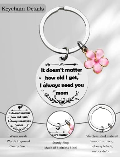 Mother's Day Mom Gifts,Daughter Son for Mom Birthday Christmas Meaningful Gifts,Unique Keepsakes Keychain