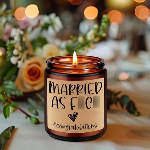 GSPY Scented Candles - Newly Wed Gifts for The Couple, Funny Wedding Gifts for Newlyweds, Married Couple - Wedding Congratulations Presents, Honeymoon, Married Present for Bride, Groom
