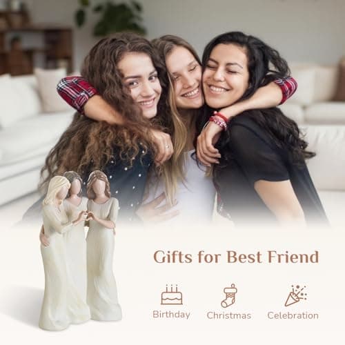 Storieme Storieme Friend Birthday Gifts for Women: Unique 3 Sisters Friendship Resin Figurines Statue - Sister Gift from Sisters - Special Christmas Friendship Day Present for Besties Female