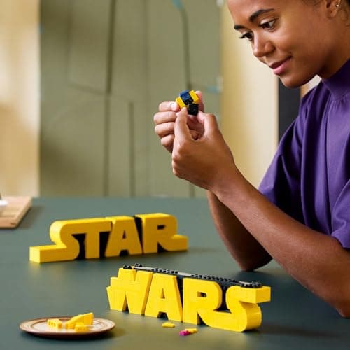 LEGO Star Wars Brick-Built Star Wars Logo - Building Blocks for Adults 18+ - Star Wars Gift Idea for Birthdays - Collectible DIY Model Kit - Home Decor Idea for Fans of The Movie Series - 75407