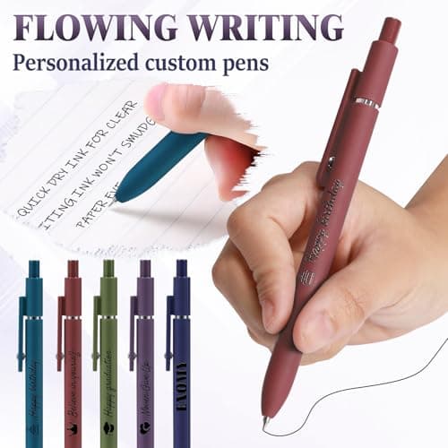 ENOMY Personalized Ballpoint Pens with Logo/Name/Text, Black Ink Custom Engraved Pen in Bulk, Ideal for Christmas Gifts, Birthday Presents, College, Offices & Businesses