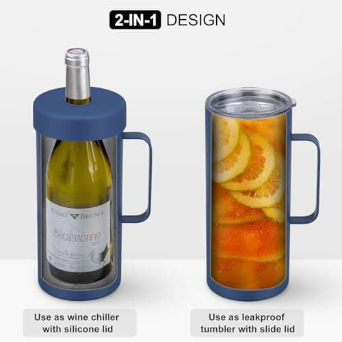 MAXSO Wine Chiller Bucket, Portable 750 ml Champagne & Wine Bottle Cooler Keep Wine & Beverages Cold, Stainless Steel Vacuum Insulated Wine Gifts for Wine Lovers - Black
