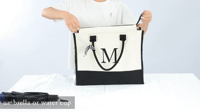 YOOLIFE Initial Canvas Tote Bag & Makeup Bag, Birthday Gifts for Women Mom Sister Friends, Bridesmaid Wedding Gifts