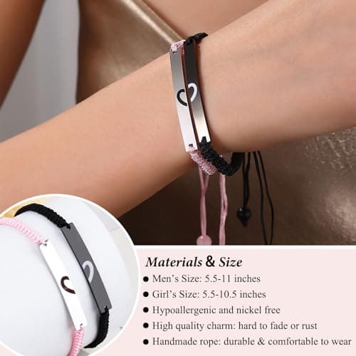 Matching Heart Bracelets for Dad Daughter Birthday Valentine's Father's Day Gifts Christmas Gifts