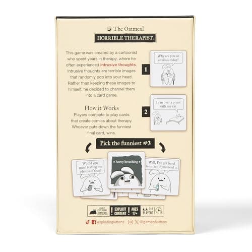 Horrible Therapist: Extra Horrible Edition by Exploding Kittens - A Card Game for 3-8 Players, Ages 17+ - Adult Party Game for Family Night