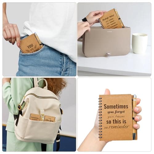 20 Pcs Christmas Employee Appreciation Gifts Bulk - 10 Sets of Inspirational Spiral Notebooks with Motivational Pens, Small Notepads for Coworkers, Office Staff, Team, Nurse, Teachers, Thank You Gifts