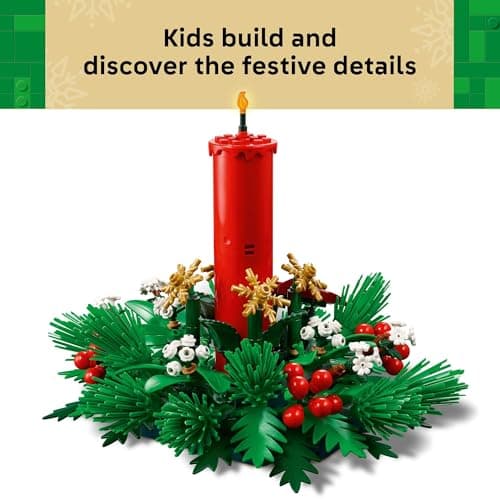 LEGO Christmas Table Decoration Building Toy for Kids - Brick-Built Holiday Centerpiece & Festive Room Decor - Christmas Craft for Girls & Boys, Ages 12+ - Gift Idea for Families - 40743
