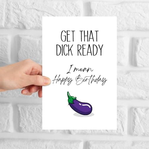 GYYsweetus Funny Birthday Card for Boyfriend Husband, Dirty Birthday Gift for Men, Get that Happy Birthday Card from Girlfriend Wife with Envelope and Sticker