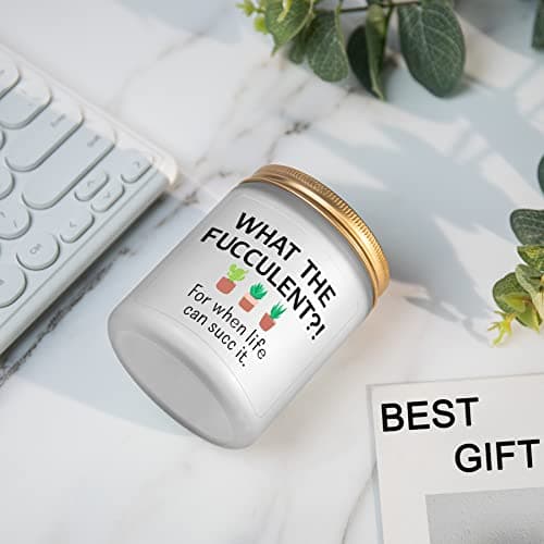 Funny Gifts for Friend Women Unique Birthday Christmas Gift for BFF Best Friend Cactus Succulents Friendship Presents for Sister Female Coworker Men - Lemongrass Sage Candles(7oz)