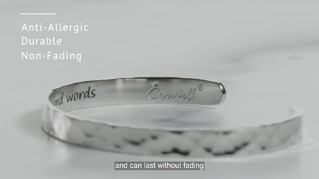 Carviell Engraved Cuff Bracelets for Women – Inspirational, Friendship, Love, Mom, Daughter, Sister, Christian, Graduation, Memorial & Wedding Gifts – 80+ Phrases – Stainless Steel, Gift-Ready