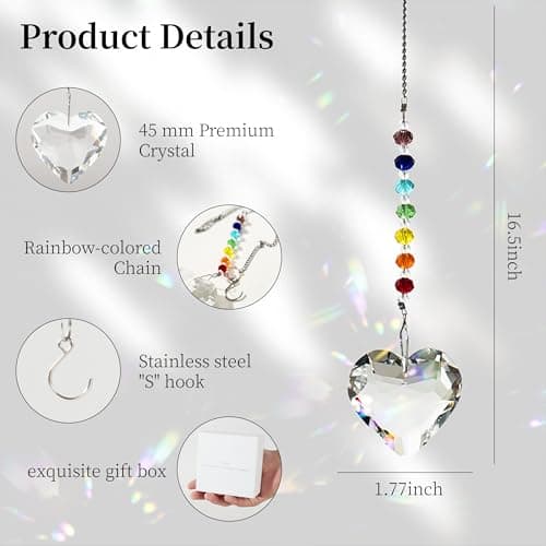 Birthday Gifts for Women Friendship, New Beginning Gifts for Her Friends Coworkers Her Wife Mom Daughter Sister Aunt Heart Crystals Suncacther